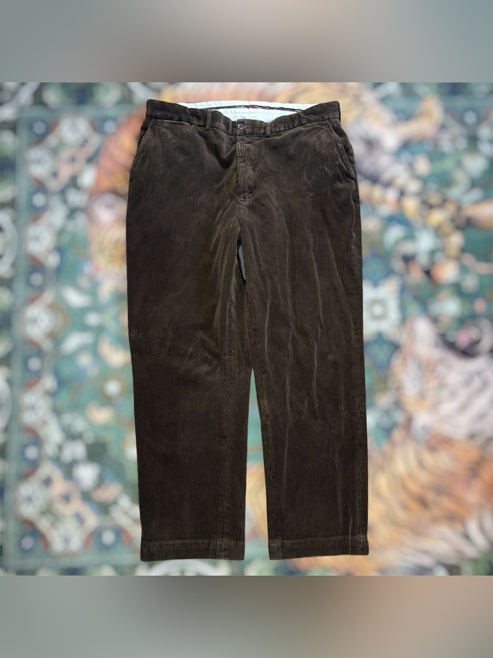 Vintage 90s Polo Ralph Lauren Corduroy Pants Chinos Brown Mens 38x30 Preppy